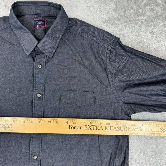 UNTUCKit Mens Regular Fit Casablanca Cotton Grey Button Up Long Sleeve Shirt XL - Picture 6 of 9